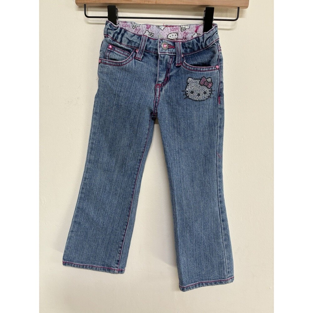 Hello Kitty Gemed Blue Jeans Size 3T Girls